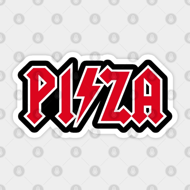 Funny pizza Rock Music Pizzeria Metal Pizza lover Sticker by LaundryFactory